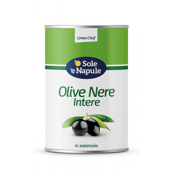 OLIVE NERE INTERE IN SALAMOIA KG.4,050 'O SOLE 'E NAPULE